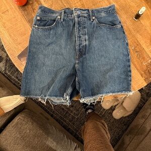 Everlane High Rise Denim Blue Women's Shorts